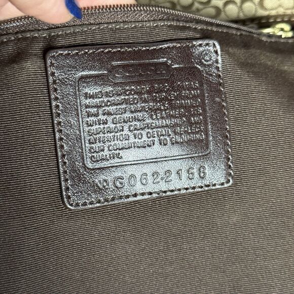 Coach Signature Hobo Bag Brown Canvas Suede 2158 Shoulder Purse Tassel Vintage - Picture 10 of 13